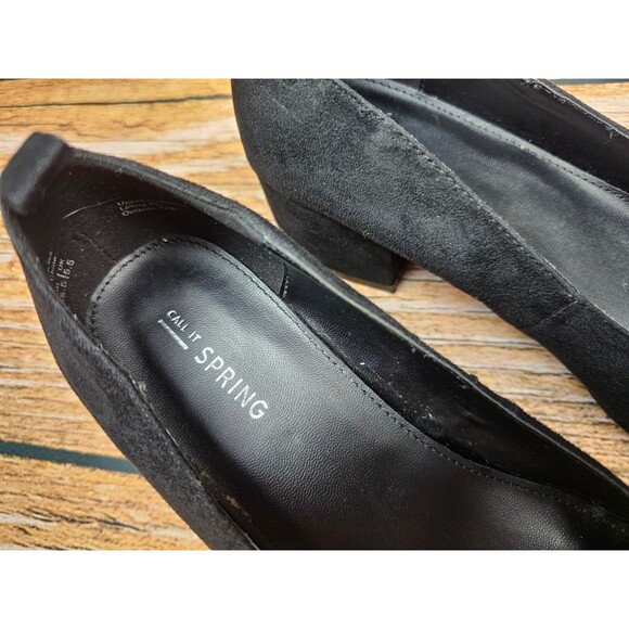 Call It Spring Womens 8 Black Faux Suede Pumps Heels - Picture 7 of 11
